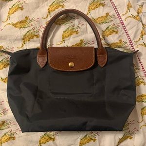 Longchamp Le Pliage Small top handle tote (grey)